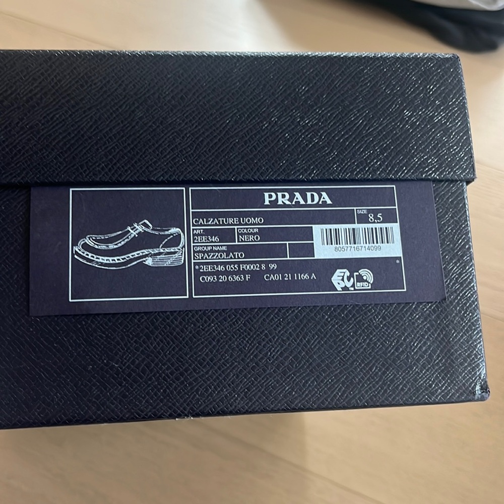 Prada men's chunky lug sole black shoes size 9.5 US lace up - Picture 7 of 9